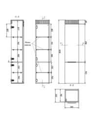 Шкаф-пенал Caprigo MONBAR-Smalty R (350х333х1600) подвесной, 2 двери 36350Reml-052.000.00.20
