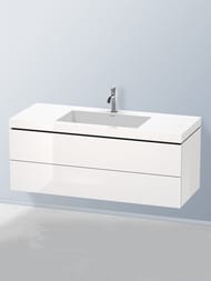 Тумба с умывальником Duravit L-Cube 1200х500х480 2 ящика, 1 отв. под смес., белый глянец LC6929O2222 — изображение 2