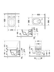 Унитаз подвесной DURAVIT DARLING NEW 370х620х345 для сиденья с душем SensoWash 2544590000