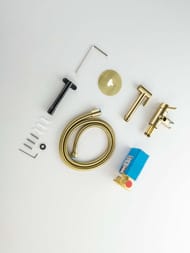 Набор с гигиеническим душем Aquatek Европа AQ1021BG встраиваемый, 1 отв., однозахватный, зол. шлиф — миниатюра 7