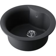 Мойка Omoikiri YASUGATA 48R-BL d485мм, круглая, врезная, тетогранит, черная 4993130