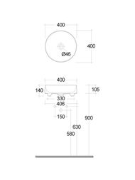 �������� ��������� KLUDI RESA R 400�400�140 ��� ���. ��� ���������, �/�,������ ���. 58CW1039