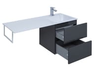 Тумба с раковиной Aquanet Алвита 120 R (1200х526х480) правая, подвесная, 2 ящ, серый антрацит 243776
