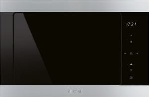 Встраиваемая микроволновая печь SMEG FMI325X (595х388х397 мм), черное стекло и нерж. сталь