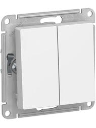 Переключатель Systeme Electric ATLASDESIGN 2-клавишный, схема 6/2 10АХ, механизм, лотос ATN001365