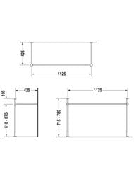 Металлическая консоль для умывальника 120 см DURAVIT VERO хром 0030741000
