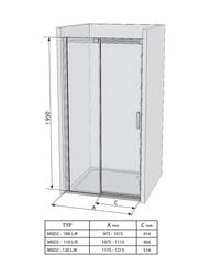 ������� ����� RAVAK MATRIX MSD2-120 L (1215�1950) ����������, �����+Transparent