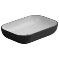 Раковина накладная GSG Easy EALAVRE60BI000/003 (600х420х130), белый/черный матовый