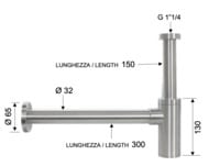 Сифон 1 1/4 Remer INOX SS958L, нержавеющая сталь матовая