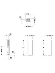 ��������� ��� ������������ 55-130 �� DURAVIT STARCK 3 150�210 0865160000