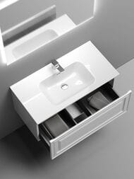 Тумба под раковину SANCOS Very (890х445х406) подвесная, один ящик, Bianco VR90W