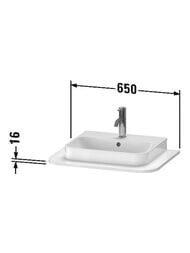 Столешница Duravit Happy D.2 Plus 650х480х16 1 вырез, дуб средиземноморский HP031B07171 — изображение 4