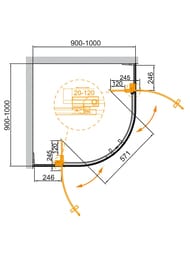 ������� ������ CEZARES SLIDER (900-1000�900-1000�1950) R-2-90/100-C-Cr ������ �����., ������� ����