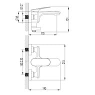 Смеситель для ванны AQUAme Imola с душевым набором, O120 мм, 3 режима, серый мат. AQM6712GM