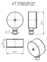 �������� Valtec, 0-4 ���, 1/4", D50��, ������ ����������� (����������),  VT.TM50.DF.02