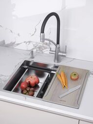 Мойка нерж. сталь NEXT-MULTI SINK 58 UNI, PM785845-BS, браш нерж.сталь, 580х450мм, Paulmark — изображение 3
