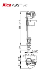 ������ ��� ������� ALCAPLAST A17 1/2" ������ ��������
