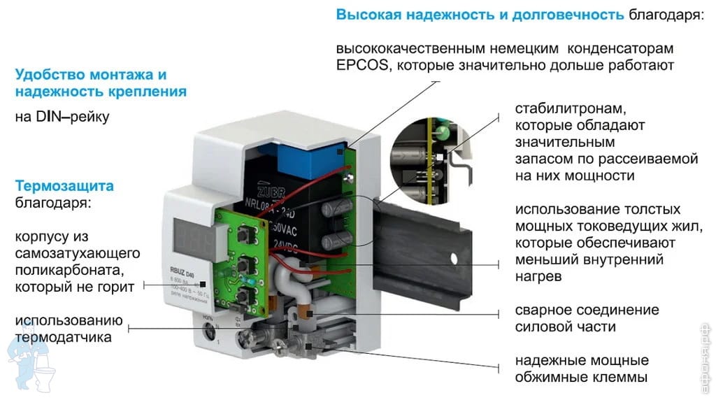 Реле напряжения rbuz d40