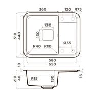 ����� Omoikiri TASOGARE 65-BL (650�510�210) �������, ���������, ����: ������ 4993490