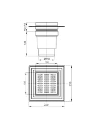 ������� ���� Alcaplast APV13 (150x150/110) ����.��������, ������� ����.�����, ������ �����������