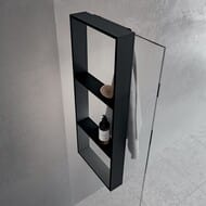 Полка для душевого ограждения Novellini Frame 350х900х85 тройная, с крючком, черная R90AKFPO3590-H — изображение 2