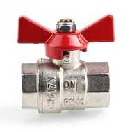 Кран шаровый 3/4"ВВ VALTEC BASE красная бабочка VT.217.N.05