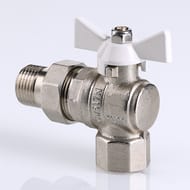 Кран угловой с американкой 1/2"ВН VALTEC BASE белая бабочка VT.228.NW.04 — миниатюра 6