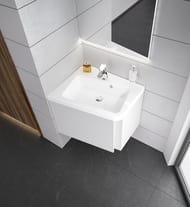Тумба под умывальник RAVAK SD 10° 550 L (550х500х485) белая, левая угловая