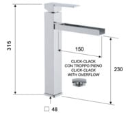 Смеситель для раковины Remer Qubika Cascata QC10L, хром