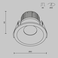 ������������ ���������� Maytoni Zoom (���) DL034-01-06W4K-W, 4000K, 6��, 60�, IP65, �����