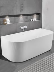 Ванна акриловая BelBagno BB412-1700-800-MATT 1700x790x580 пристенная, полукруглая, белый