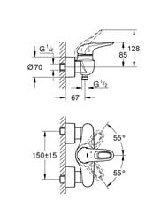 Смеситель Grohe Eurostyle 2015 33590LS3 для душа однорычажный, белая луна/хром