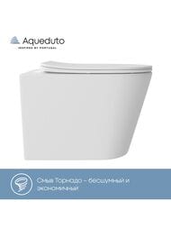 Унитаз подвесной Aqueduto Cone Plus 520х365х350 безобод., сиденье с микролиф., белый мат.  CONT0220