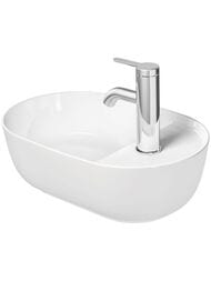 Раковина Duravit Luv 420х270 шлифованная, белая, выпуск с керамической крышкой 0381420000