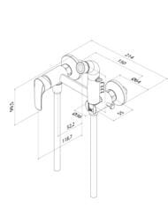 Смеситель Iddis Ray настенный,с гигиеническим душем,однозахватный,черный матовый RAYBL00i08