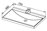 �������� Aquanet ���� 75 750�480 ��, �������� ������, ����� 281221