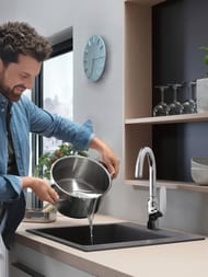 Мойка из гранита Hansgrohe S51 43312170 (560х510) врезная, отвер.под смес., черный графит — изображение 2