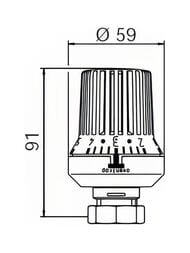 Термоголовка Oventrop Uni XH °С-7-28 с дистанционным датчиком 2м, белая,  1011565