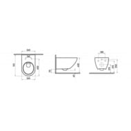 BERGES комплект инсталляции с клавишей смыва R5 SoftTouch черной, PUMA Rimless 51 см 4в1 043268