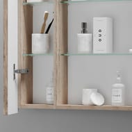Зеркало-шкаф SANCOS Mirror (790х150х740) подвесное,LED-подсв.,сенсорное управ.,дуб галифакс MI80EG