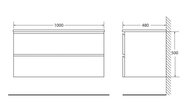 ����� ��� �������� BelBagno LUCE (1000�480�500) ���������, Stone LUCE-1000-2C-SO-PT