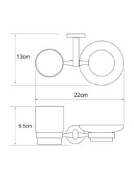 Держатель стакана и мыльницы WasserKRAFT RHEIN NEW K-6226