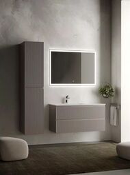 Тумба под раковину SANCOS Snob R (995x445x500) подвесная, левая, два ящика, Doha Soft SNR100LSM