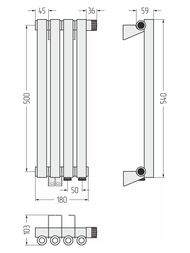 ������� �����-0 ������ �������� 500�180 (4 ����) ����.�����, EU50 ������ ������, 3/4", 00-0321-5004