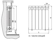 Радиатор биметаллический RIFAR Monolit 500 (577х880х100) бок. подкл, 11 секций, 2101 Вт, белый