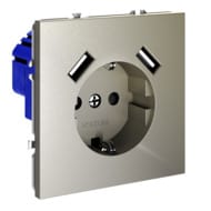 Розетка с USB, А+А Voltum S70 VLS040404, шелк