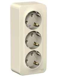 Розетка Systeme Electric BLANCA наружная 3-я с заземлением изол.пл. 16А, 250В, молочный BLNRA010312