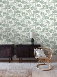 Обои виниловые на флизелине Grandeco Maison MN 3009 (0,53х10,05) деревья, зеленые (рул.)