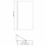 Шторка на ванну WasserKRAFT Aisch 800х1400 стекло прозрачное, профиль матовое золото 55P01-80 Fixed