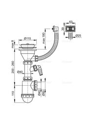 ����� ��� ����� Alcaplast A447P � ����. �������� D115, ��������������, ������� �/����. ������ D50/40